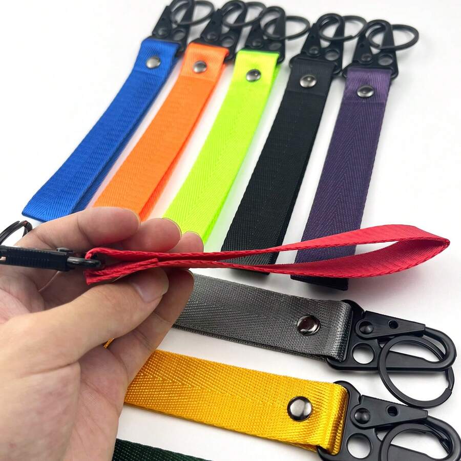 Key Chain Strap-Stylish And Durable Nylon And Zinc Alloy Wristband, Suitable For Men And Women-Security Key, ID Card And Wallet Clip-Adjustable And Stylish - Keychain - View 1