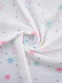 女士星形印花长袖T恤，宽松蝴蝶结设计，春夏返校季新款 - 白色 - 查看 11