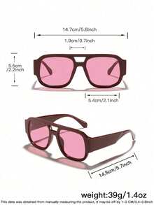 1pc Plastic Geometric Personalized Hot Girl Style Elegant Living Women Fashion Glasses For Summer Street-Photography Tropical Beach Vacay Outdoor Casual Activities Accessories - Multicolor - View 3