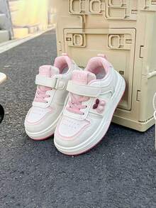 1双儿童低帮系带运动鞋，耐磨橡胶鞋底，时尚步行鞋 - 粉色 - 查看 6