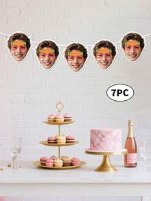 7pcs Custom Face Photo Banner,Happy Birthday Banner, Customize Photo And Text,Personalized 30th, 40th, 50th, 60th Birthday Gift For Him,Couple Gift,Unforgettable Gratitude Gift For Celebrating Special Days - متعدد الألوان - مشاهدة 13