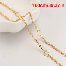 1m/2m Fashionable Stainless Steel Hollow Heart Chain, Gold Cross Chain, Suitable For DIY Necklace, Bracelet, Jewelry Making - Chain - View 10