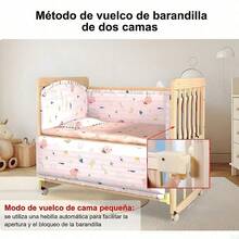 Cuna Colecho Bebé Madera Mecedora Con Ruedas Y Mosquitero - Amarillo - Ver 6