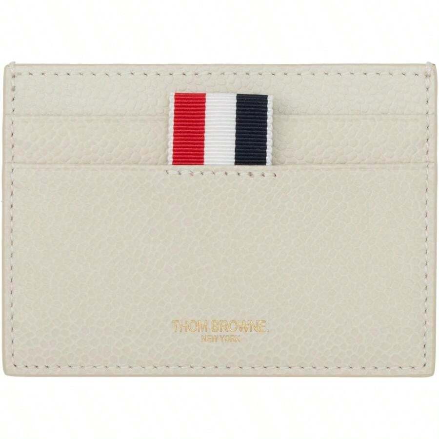 Thom Browne Off-White Pebble Grain Hector Single Card Holder | | Card Holders - Default - View 1