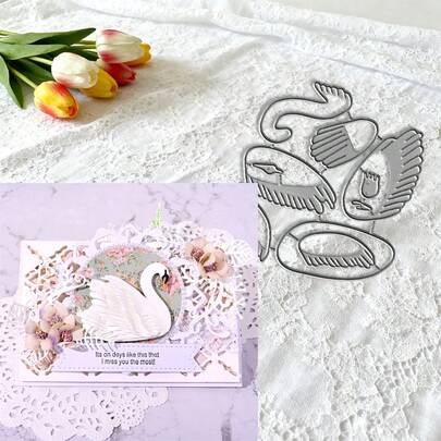 Troqueles de cisne creativos, plantillas de estarcido para álbumes de recortes DIY y tarjetas de felicitación, herramientas para hacer tarjetas, troqueles de corte de papel para manualidades, plantillas de troquelado para hacer tarjetas de regalo.