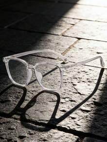 1副/2副复古方形高端轻便男士眼镜框，瘦脸无妆光学眼镜 - 無色 - 查看 9