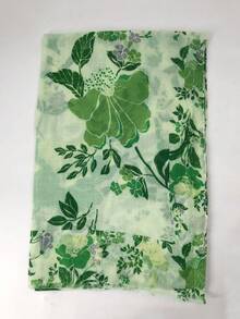 1pc Floral Print Detachable Chiffon Scarf, Summer Headscarf & Neck Wrap - Multicolor - View 5