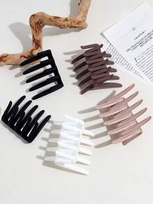 4pcs Women's Fashion Elegant Minimalist Claw Hair Clips, Suitable For Everyday Wear - Multicolor - View 7
