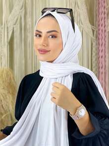 Simple Collection Modest Hijabi Women's Jersey Hijab With Elastic Edging - Multicolor - View 11