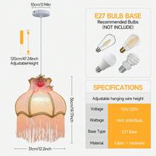 Modern Minimalist Solid Pink Princess Tassel Pendant Light, Warm & Romantic Bedroom Chandelier, Creative Dining Room Pendant Lamp - Pink - View 5