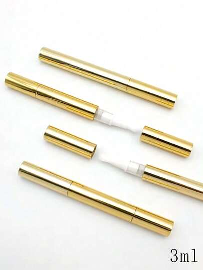 Stylos rechargeables rotatifs pour vernis à ongles et cosmétiques - Applicateur stylo à vis rechargeable en or - Stylo à huile pour ongles vide avec embout brosse ; Tube de brillant à lèvres et applicateur de sérum de croissance des cils ; Stylo de retouche de peinture de voiture étanche et de précision ; Design rechargeable portable pour femmes, passionnées de beauté et techniciens des ongles/cils ; Utilisation pour les voyages, le salon et le quotidien ; Applicateur multifonction léger et cadeau