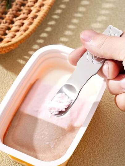 2件套不锈钢甜点勺、酸奶燕麦勺、咖啡勺、冰淇淋勺、蛋糕碗罐装勺