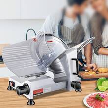 Commercial Meat Slicer, 240W Electric Food Slicer, 10 Inch Carbon Steel Blade Electric Food Slicer, 350-400RPM Meat Slicer, 0 - 0.47 Inch Adjustable Thickness For Commercial And Home Use - Silver - View 9