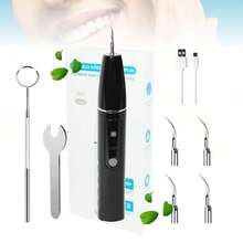 removedor de placa dental eléctrico sónico con luz LED, 4 cabezales intercambiables y espejo bucal, 3 modos de limpieza, recargable por USB - como en la foto - Ver 8