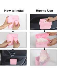 1-Pack Black Mini Creative Car Trash Can - A - View 4