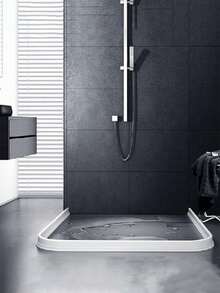 1件装 100厘米淋浴门槛挡水条 台面可折叠无框淋浴防水屏障 柔性防水条 保持干燥分隔条 用于干湿分离 - 白色 - 查看 2