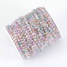 Rantai Stainless Steel Emas 1m dengan Manik Kristal, Cocok untuk Pembuatan Perhiasan Musim Panas, Dapat Digunakan untuk Kalung, Gelang, dan Aksesoris Buatan Sendiri - rantai - View 6