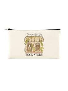 Lot de 5/2/1 sacs de rangement zippés en toile à motifs floraux et lecture, sacs d'emballage cadeau avec inscription motivante << Tu es génial(e) », parfaits pour la rentrée scolaire, les fêtes de remise de diplômes, les voyages, les anniversaires, la fête des professeurs, les cadeaux pour les camarades de classe, les amis, les étudiants et les enseignants. - Beige - Voir 53