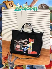 Disney 1 pieza Bolso de lona con estampado de animales de dibujos animados de Zootopia, bolso multifuncional con correa de hombro ajustable, de gran capacidad, adecuado para hombres, mujeres y estudiantes para uso diario - Multicolor - Ver 11