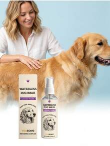 宠物干洗泡沫 - 无需冲洗，轻松清洁宠物毛发，令毛发柔软顺滑。宠物干洗喷雾 - 无需冲洗，方便日常清洁，去除污垢，蕴含薰衣草和椰子油成分，适用于猫狗。 - 300ml - 查看 12