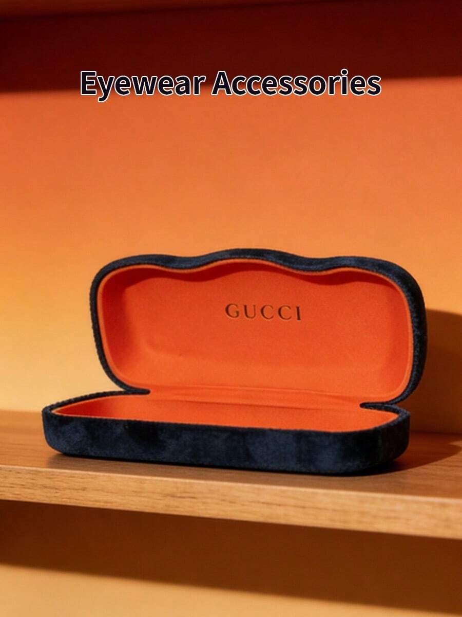 Gucci 女士奢华蓝色眼镜盒，简约眼镜盒，太阳镜盒，时尚百搭，适合日常使用/旅行，生日礼物，节日礼物 - 藍色 - 查看 1