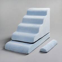 1pc Multi-Functional Pet Climbing Stairs, Removable Sponge Steps, Ramp Ladder For Small Dogs & Cats - Baby Blue - View 7