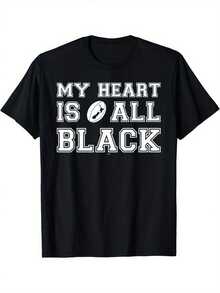New Zealand Rugby - My Heart Forever Black T-Shirt, Regular Edition, Family T-Shirt, Pure Cotton, Machine Washable - Black - View 1