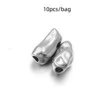 5/10pcs/Pack Stainless Steel Meteorite Irregular Spacer Beads, Non-Fading Titanium Steel Baroque Style Spacer Beads For Bracelets, Necklaces, Jewelry DIY - Meteorite Spacer Beads - View 16