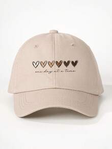 1pc Printed Heart & Gradient English Letter Baseball Cap, Adjustable Outdoor Sun Protection Casual Hat Suitable For Spring/Autumn Travel, Beach, Y2K Style For Youth - Baseball Cap - View 16