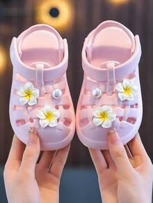 Kids Cartoon Cute Fashion Breathable Sandals, Boys/Girls Summer Slip-On Slippers - Pink - View 13