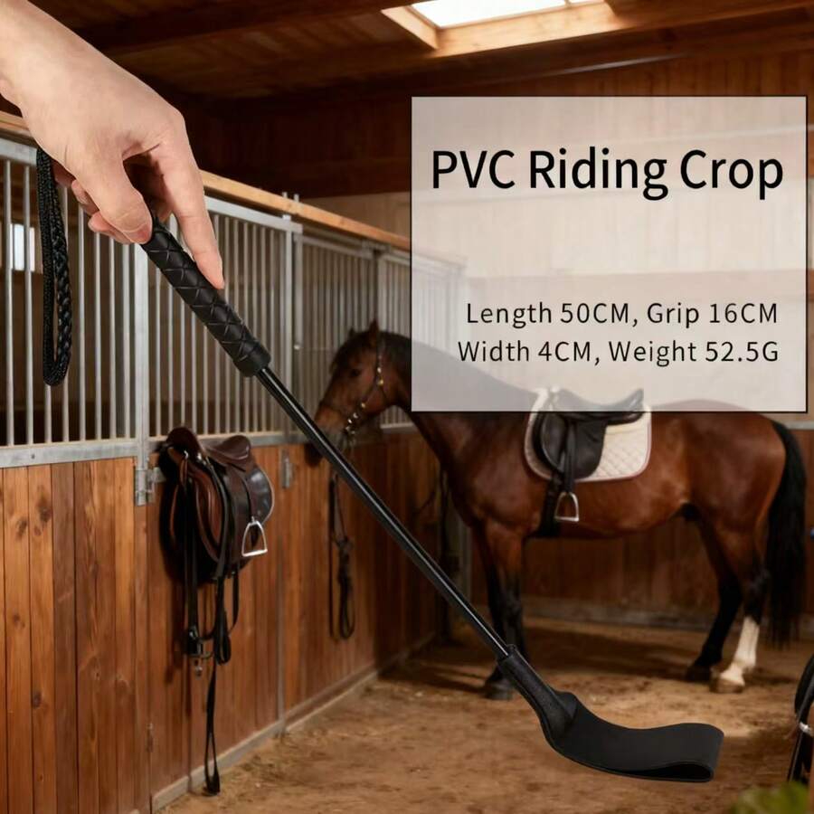 1根/2根高品质真皮马鞭 - 50厘米/19.68英寸，适用于马术训练和骑乘，训练道具