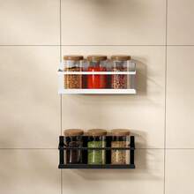 1pc Magnetic Kitchen Storage Rack, Side-Mounted Refrigerator Metal Shelf, Spice Rack, Model B, Space-Saving Household Practical Product, Suitable For Organizing Kitchen Essentials, Fashionable And Practical Design, Perfectly Fits Modern Home - Multicolor - View 1