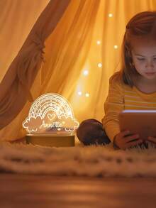 Lampu Tidur Anak yang Dipersonalisasi, Lampu Tidur Anak Kustom dengan Nama, Dekorasi Awan Pelangi, Lampu Tidur Kamar Bayi, Hadiah untuk Acara Baby Shower, Hadiah untuk Anak - MultiWarna - View 6