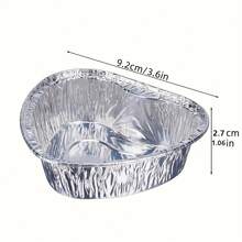 1/5/10 件装心形铝箔杯带盖，蛋糕铝箔烘焙杯，蛋挞烘焙用具，家用甜点烘焙用具，带塑料盖的一次性烘焙用具，耐高温铝箔杯。 - 彩色 - 查看 3