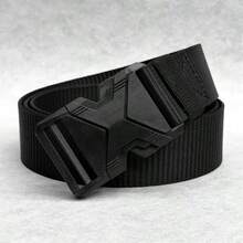 男士战术腰带，多功能军用快拆扣，帆布腰带，适合日常通勤和训练穿着 - 彩色 - 查看 10