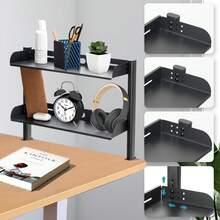 Estantes de almacenamiento de escritorio - Negro - Ver 3