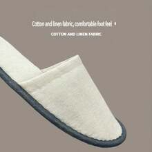 一次性高级亚麻拖鞋 | 舒适防滑，透气加厚海绵鞋跟，是民宿、酒店、居家使用的理想之选 - 彩色 - 查看 10