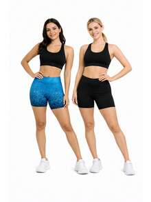Kit 2 Shorts Degrade + Short Plain Women's - 淺藍色 - 查看 3