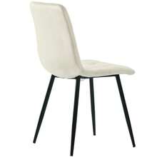 Set Of 4 Beige Dining Chairs, Upholstered In Velvet Twill, With Backrest, Velvet Seat And Metal Frame.