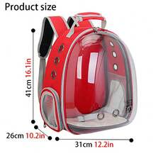 Mochila De Viaje Con Capsula Para Mascotas Vista Panorámica - Rojo - Ver 6