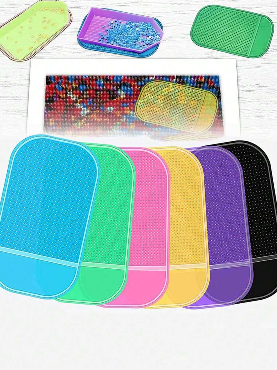 多色防滑粘垫，适用于钻石画 - 耐用涤纶材质，带纹理防滑凝胶垫，非常适合手工制作、汽车装饰和钻石画套装 - 彩色 - 查看 1