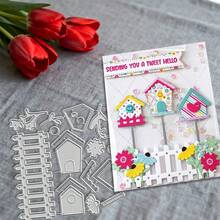 Creative Birdhouse And Fence Dies, DIY Scrapbooking Album And Embossing Stencil, Greeting Card Making Tool, Card Paper Cutting Crafts ,Gift Card Making Template Die Cuts. - Silver - View 7