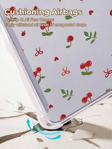 Kingsung 1pc Cherry & Heart Pattern Color Tablet Protective Case,Compatible With IPad 10th Generation,IPad Air 11-Inch (M3) 2025,IPad Mini 4/5/6/7,And Compatible With Kindle Paperwhite 12th Gen 2024,Kobo Libra Colour, Fire HD 10 (2023),Models Such As Tab P11,The Four Corners Of The Protective Case Are Shockproof, Lightweight And Easy To Carry - Multicolor - View 5