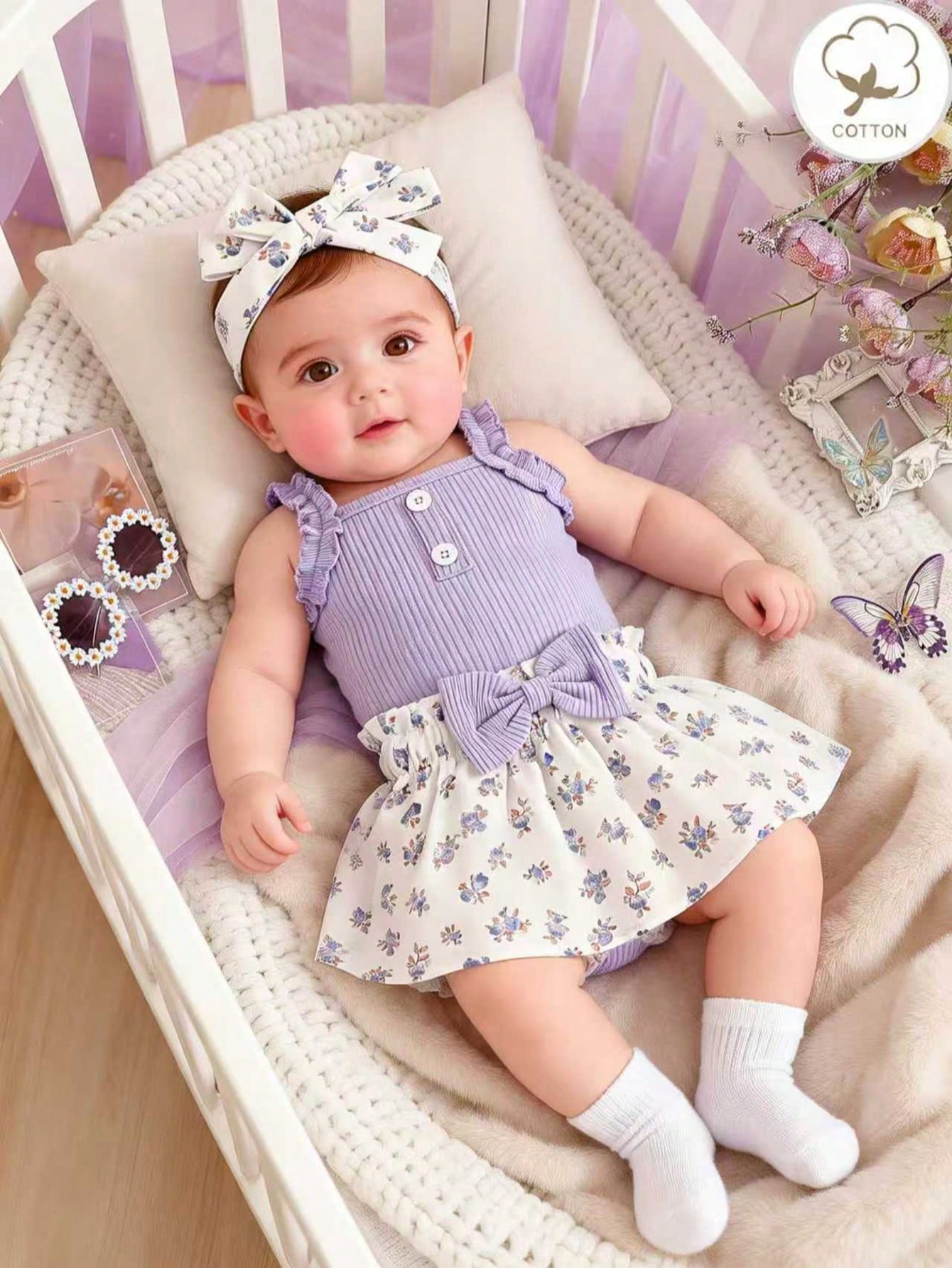 ملابس علوية كاميسول وردي سادة وشورت أبيض منسوج بفي...