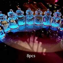 3-10 Stück transparente mini Ozean-Themen Leucht-Hängedekoration, Innen-/Außendekoration, Neujahrgeschenk, bunte DIY Schmuckanhänger Accessoires, leuchtend, kleine Größe - Blau - Übersicht 11