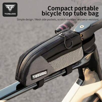  Bolsa para barra delantera de bicicleta TOSUOD, bolsa para tubo superior de bicicleta de montaña, soporte para teléfono de bicicleta, accesorios de ciclismo