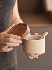 New Ceramic Seasoning Jars, Japanese Style Household Kitchen Spice Storage Cans, Commercial Monosodium Glutamate, Chili Powder, Sichuan Pepper, Salt, Sugar Canisters - Multicolor - View 3