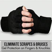 Guantes de boxeo de gel rápidos para debajo de boxeo, kickboxing MMA Muay Thai, puño, nudillos, muñequera, guantes interiores de protección para las manos, hombres, mujeres, niños - Todo negro - Ver 4