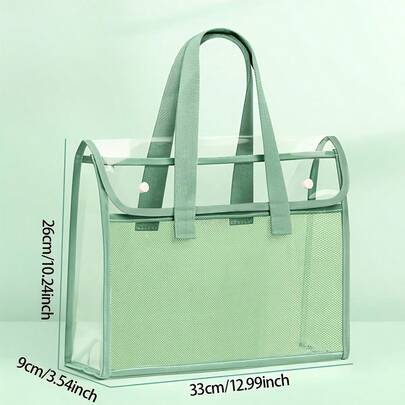 حقيبة وثائق شفافة PVC قابلة للتوسيع ذاتية اللصق، سعة كبيرة، خفيفة الوزن، مناسبة للمكتب والمدرسة والسفر (وردي وأزرق)، منظم ملفات المكتب، ضروريات العودة إلى المدرسة