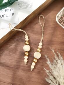 1件木质心形串珠装饰品，乡村农舍风格多层托盘装饰，爱情主题墙饰，适用于墙面装饰、农舍装饰、创意礼物、节日装饰、生日派对用品、情人节家居装饰、浪漫礼物和家居点缀 - 彩色 - 查看 11